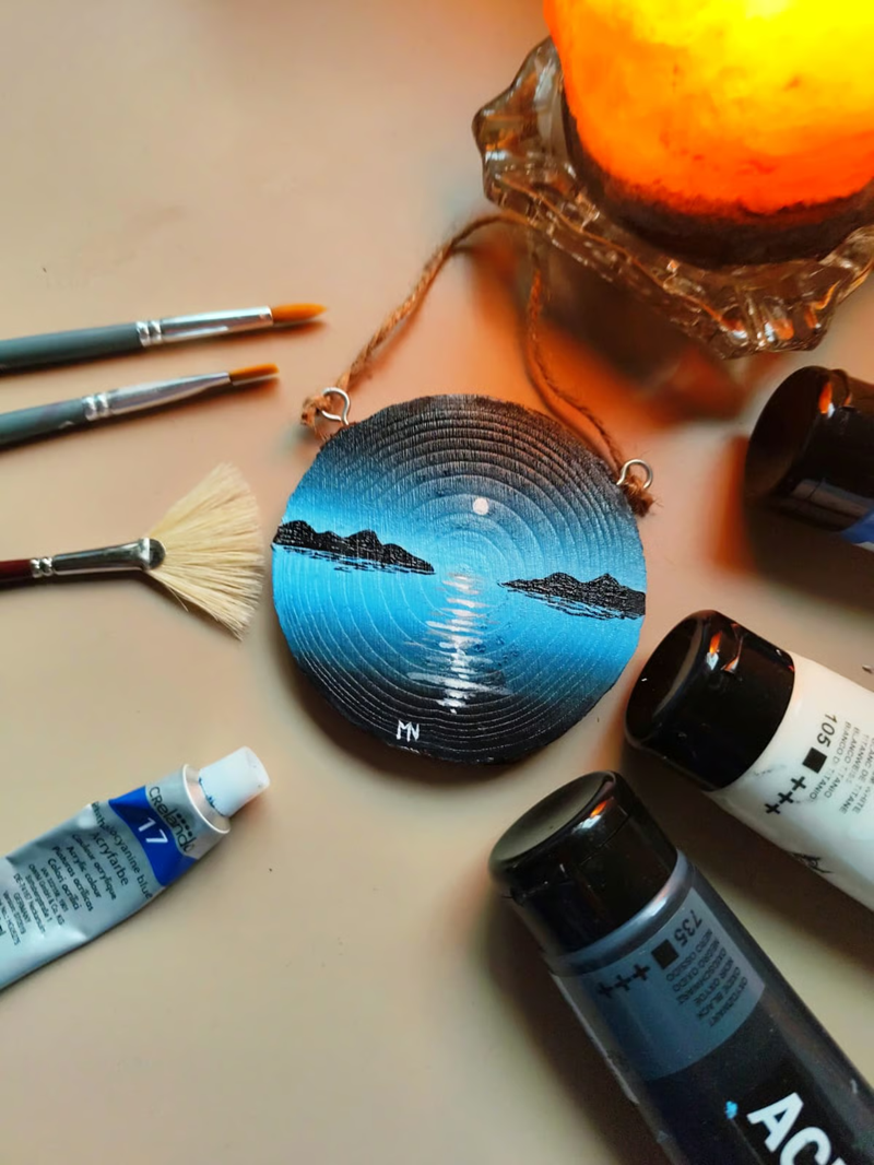 Calma en la noche, madera